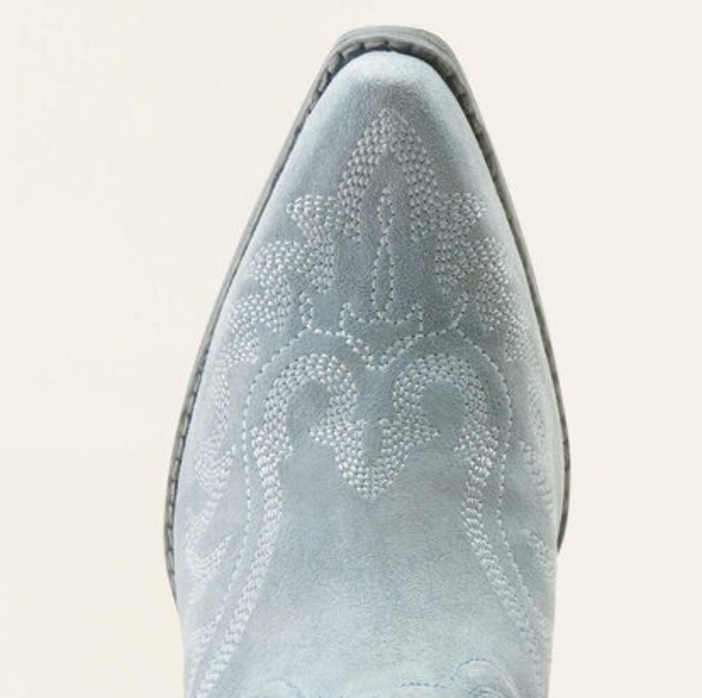 Ariat Suede Light Blue Ankle Boots Chandler In Baby Blue Jean Suede Size - Picture 13 of 16